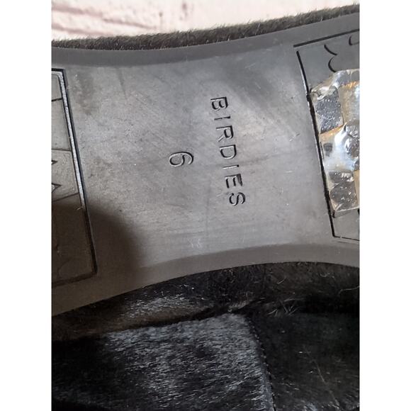 Birdies The Starling Black Calf Hair Fur Loafers Flats Size 6 With Dust Bag - Picture 7 of 13